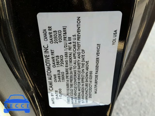 2001 SUZUKI VITARA JLS 2S3TC52C716102950 image 9
