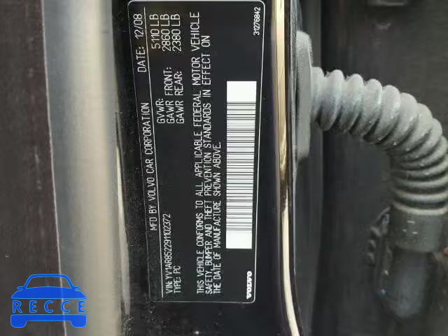 2009 VOLVO S80 V8 YV1AR852291102372 image 9