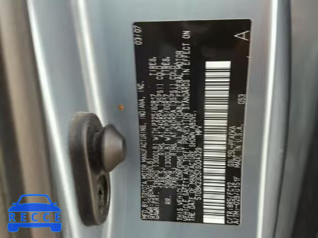 2007 TOYOTA SIENNA LE 5TDBK23C57S004329 image 9