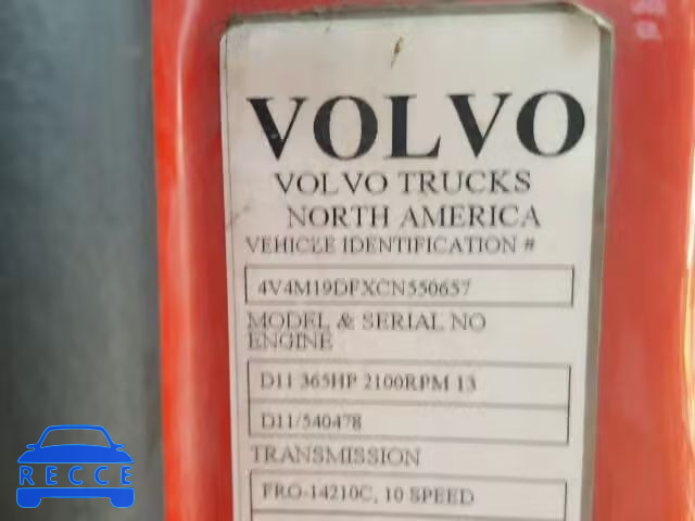 2012 VOLVO VN VNM 4V4M19DFXCN550657 image 9