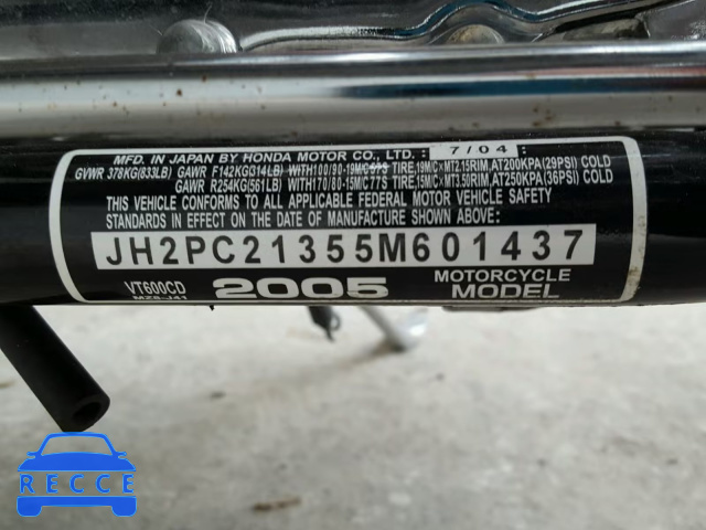 2005 HONDA VT600 CD JH2PC21355M601437 зображення 9