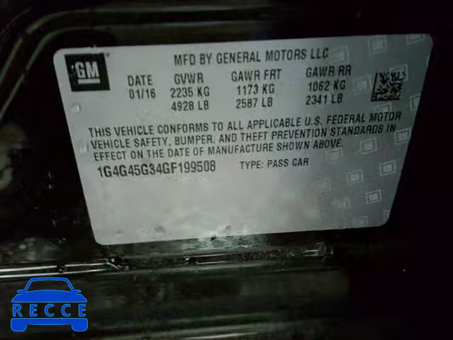 2016 BUICK LACROSSE S 1G4G45G34GF199508 image 9