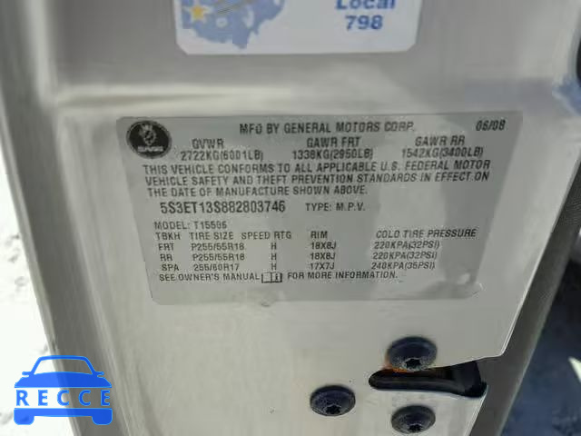 2008 SAAB 9-7X 4.2I 5S3ET13S882803746 image 9