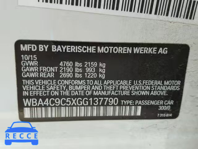 2016 BMW 428 XI WBA4C9C5XGG137790 зображення 9