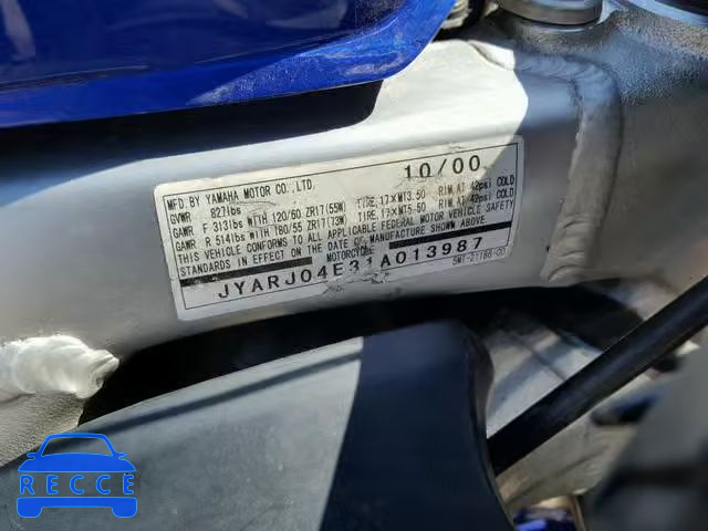 2001 YAMAHA YZFR6 L JYARJ04E31A013987 image 9