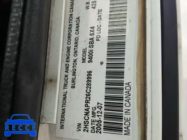 2006 INTERNATIONAL 9400 9400I 2HSCNAPR26C289996 image 9