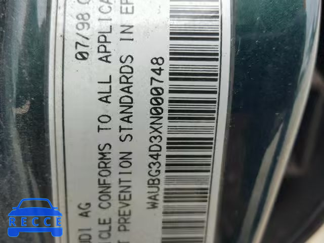 1999 AUDI A8 QUATTRO WAUBG34D3XN000748 image 9