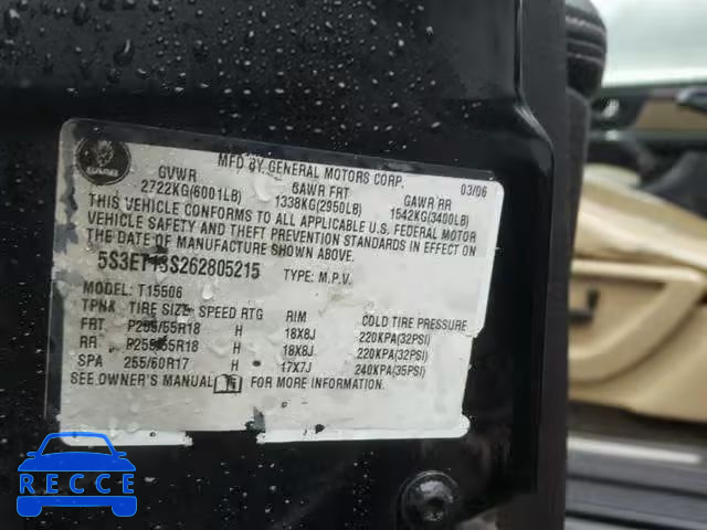 2006 SAAB 9-7X LINEA 5S3ET13S262805215 image 9