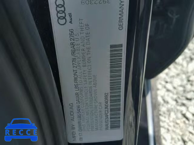 2018 AUDI A6 PREMIUM WAUG3AFC2JN040692 зображення 9