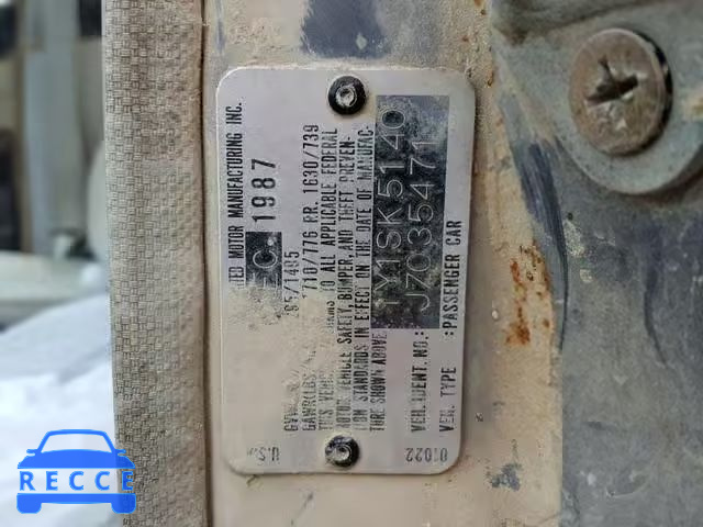 1988 CHEVROLET NOVA 1Y1SK5140JZ035471 image 9