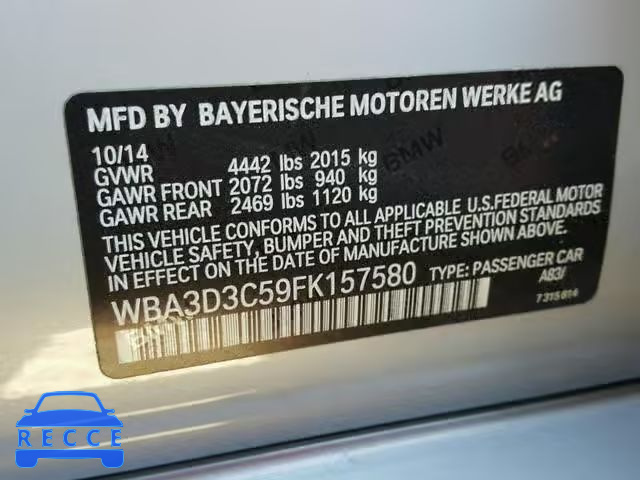 2015 BMW 328 D WBA3D3C59FK157580 Bild 9