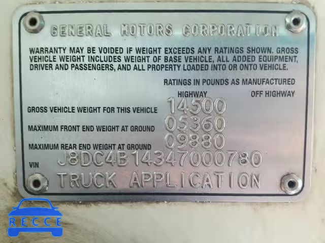 2004 GMC W4500 W450 J8DC4B14347000780 image 9