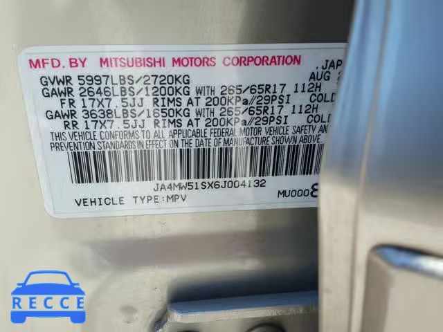 2006 MITSUBISHI MONTERO LI JA4MW51SX6J004132 image 9