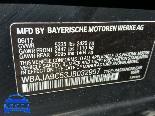 2018 BMW 530E WBAJA9C53JB032957 Bild 9