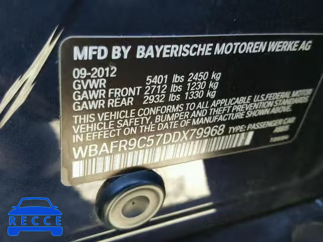 2013 BMW 550 I WBAFR9C57DDX79968 image 9