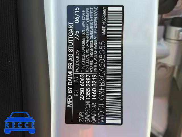 2016 MERCEDES-BENZ S 550 4MAT WDDUG8FBXGA205355 image 9