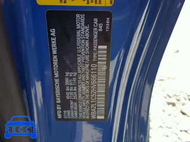2017 BMW M240I WBA2L1C52HV666110 зображення 9