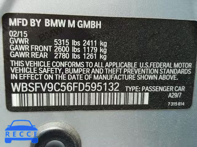 2015 BMW M5 WBSFV9C56FD595132 зображення 9