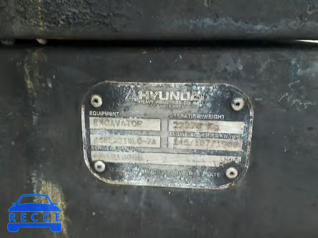 2007 HYUNDAI EXCAVATOR N61210086 зображення 9