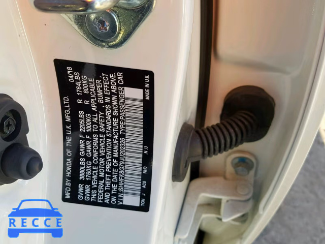 2018 HONDA CIVIC TYPE SHHFK8G79JU202326 image 9