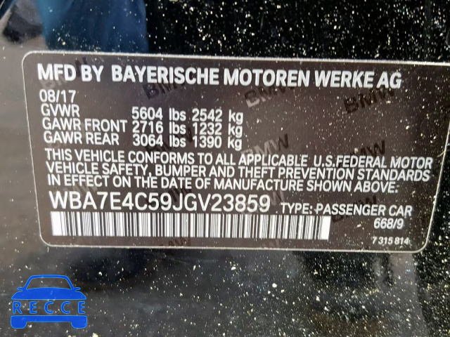2018 BMW 740 XI WBA7E4C59JGV23859 image 9