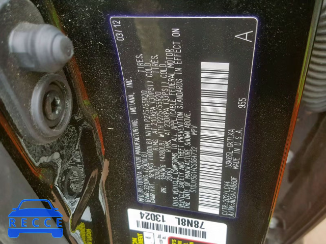 2012 TOYOTA SEQUOIA LI 5TDJY5G14CS064732 image 9