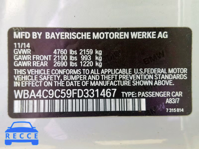 2015 BMW 428 XI WBA4C9C59FD331467 image 9