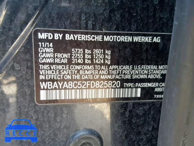 2015 BMW 750I WBAYA8C52FD825820 зображення 9