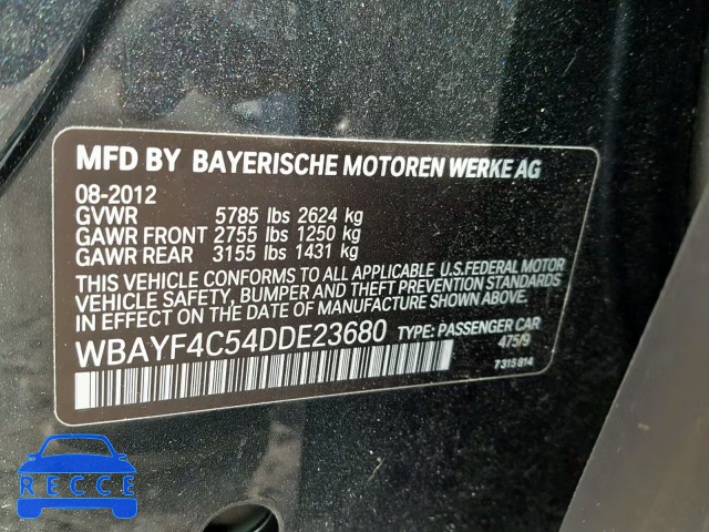 2013 BMW 740 LXI WBAYF4C54DDE23680 image 9