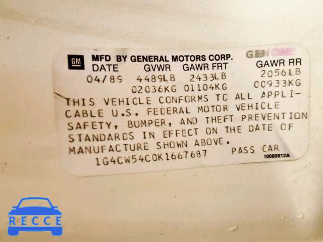 1989 BUICK ELECTRA PA 1G4CW54C0K1667687 image 9