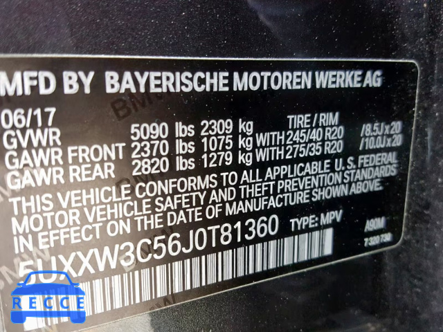 2018 BMW X4 XDRIVE2 5UXXW3C56J0T81360 image 9