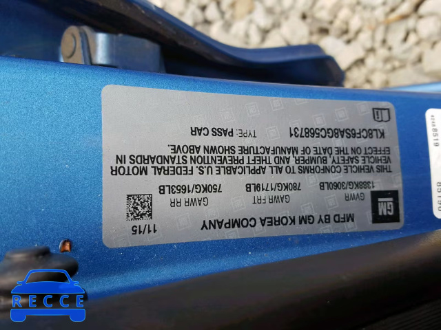2016 CHEVROLET SPARK 2LT KL8CF6SA8GC568731 image 9
