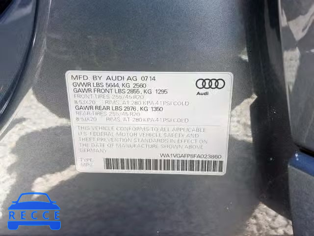 2015 AUDI SQ5 PRESTI WA1VGAFP8FA023860 image 9