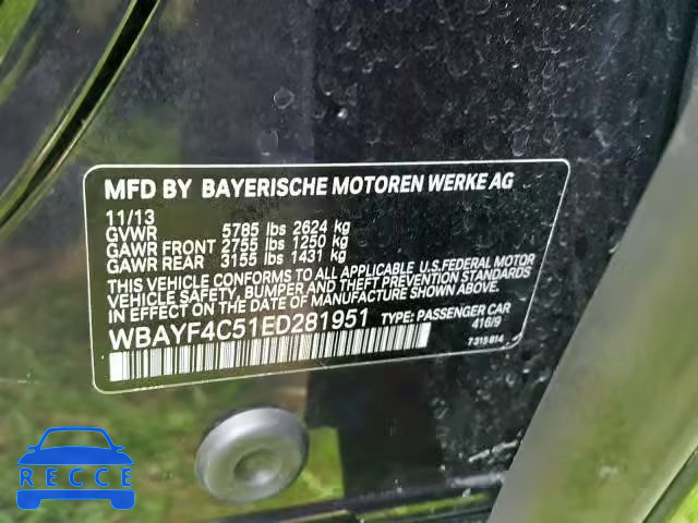 2014 BMW 740 LXI WBAYF4C51ED281951 зображення 9