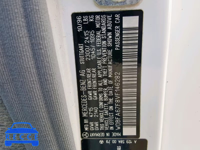 1997 MERCEDES-BENZ SL 500 WDBFA67F8VF146282 image 9