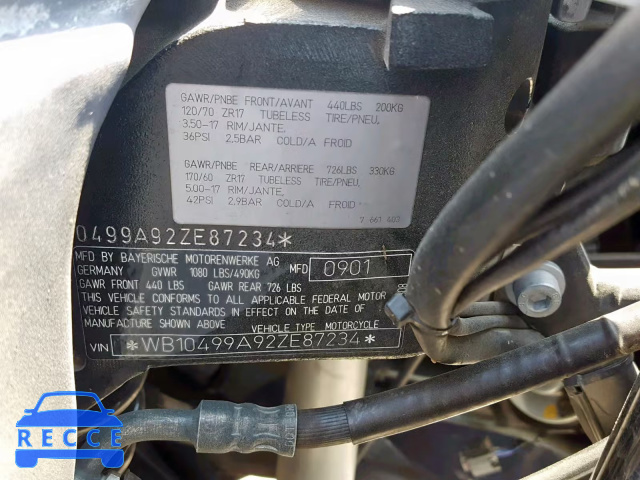 2002 BMW R1150 RT WB10499A92ZE87234 image 9