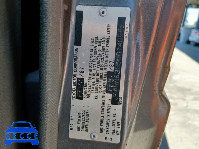 1987 TOYOTA PICKUP RN6 JT4RN63S5H0140985 image 9