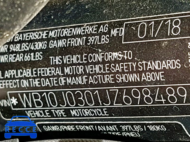 2018 BMW R NINE T WB10J0301JZ698489 зображення 9