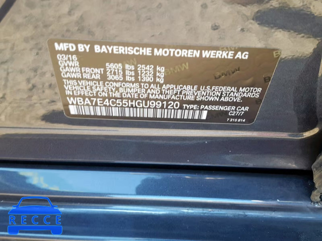 2017 BMW 740 XI WBA7E4C55HGU99120 Bild 9