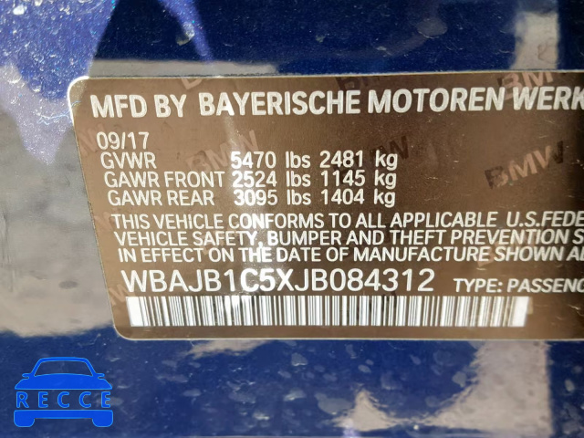 2018 BMW 530XE WBAJB1C5XJB084312 зображення 9