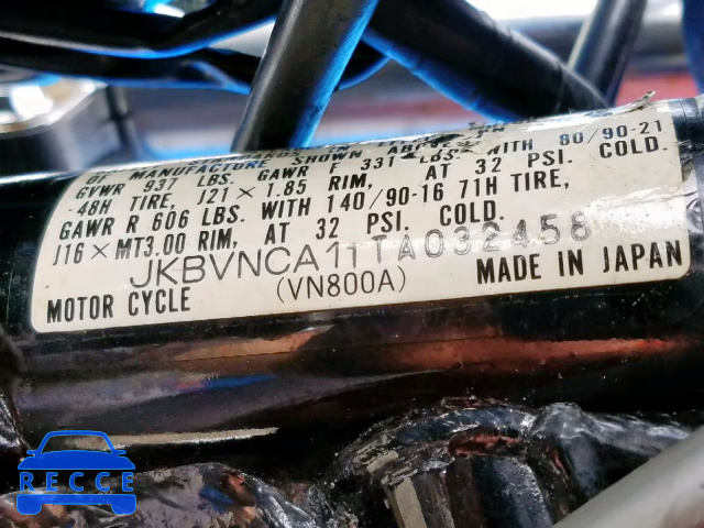 1996 KAWASAKI VN800 JKBVNCA11TA032458 зображення 9