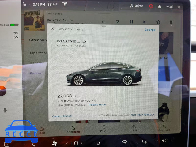 2017 TESLA MODEL 3 5YJ3E1EA3HF001775 зображення 7