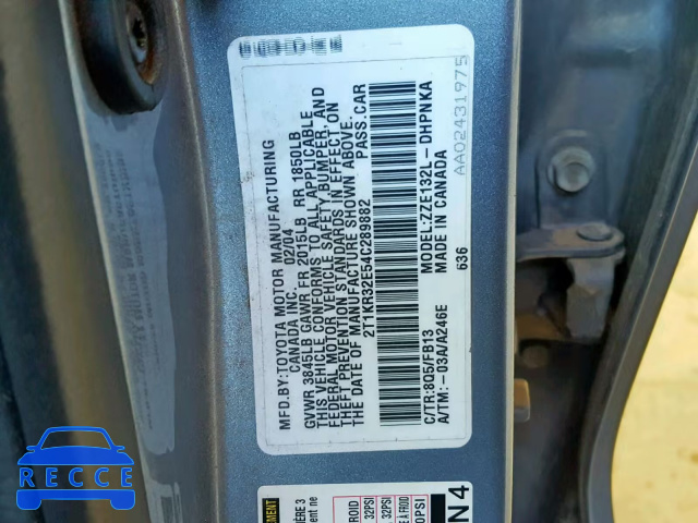 2004 TOYOTA MATRIX BAS 2T1KR32E54C289882 image 9