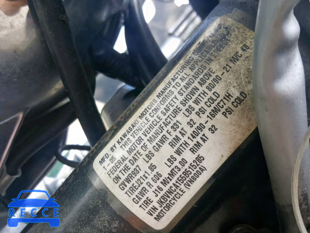 2005 KAWASAKI VN800 JKBVNCA155B515285 зображення 9