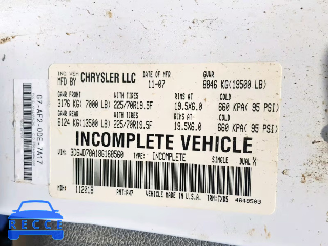 2008 DODGE RAM 5500 S 3D6WD78A18G168560 image 9