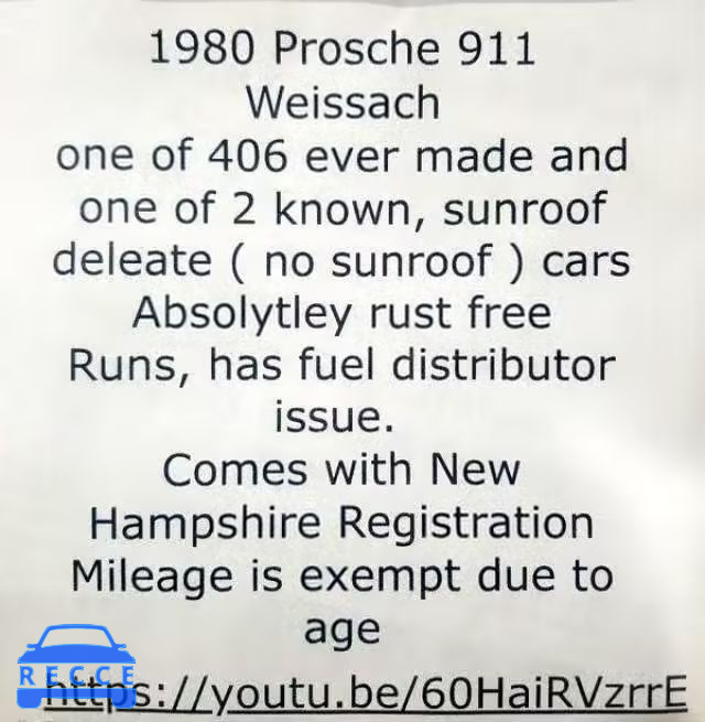 1980 PORSCHE 911 SC 91A0143469 зображення 9