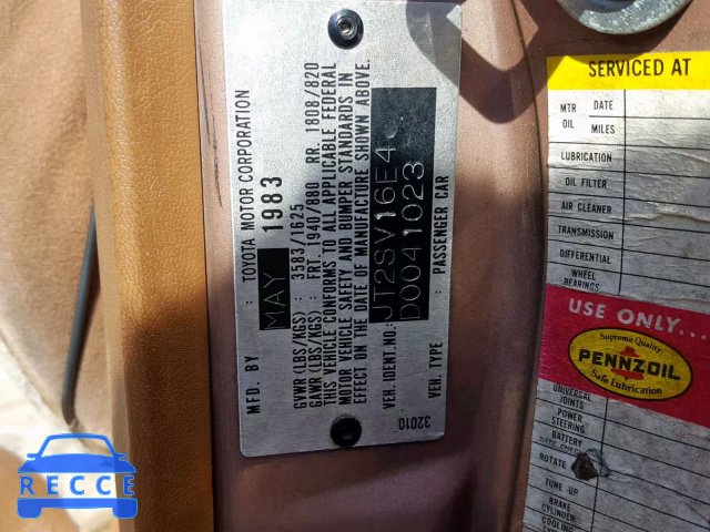 1983 TOYOTA CAMRY LE JT2SV16E4D0041023 image 9