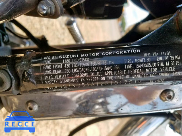 2002 SUZUKI VL1500 JS1VY51A122101701 image 9