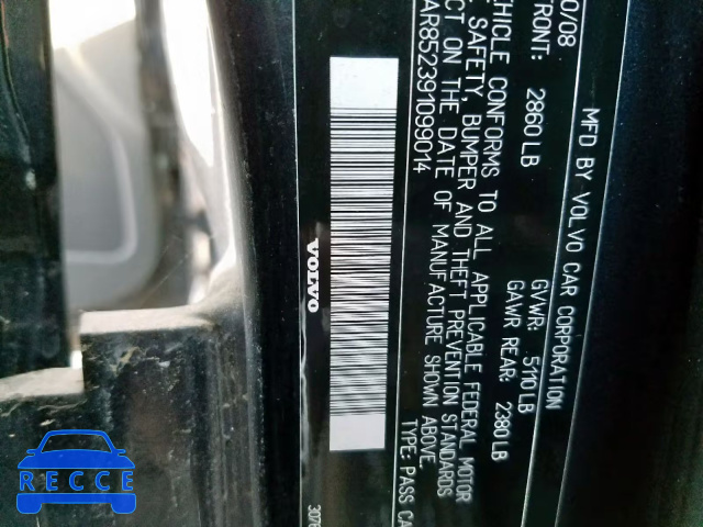 2009 VOLVO S80 V8 YV1AR852391099014 image 9