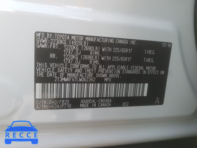 2020 TOYOTA RAV4 LE 2T3MWRFV7LW062342 image 9